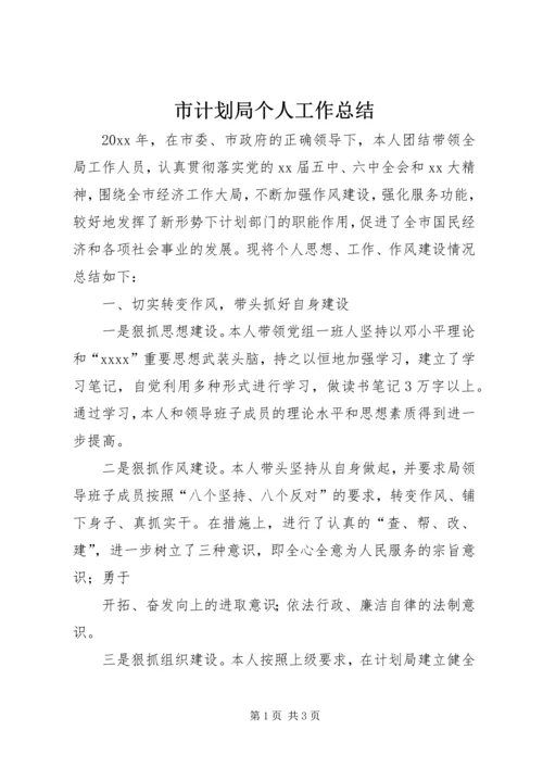 市计划局个人工作总结.docx