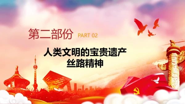 全新解读大气一带一路新丝绸之路PPT模板