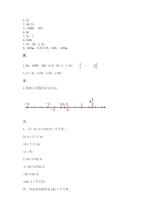 苏教版数学小升初模拟试卷1套.docx