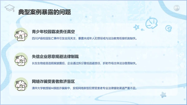 眠眠兔蓝色卡通风法制教育通用模版