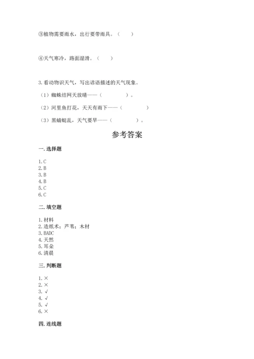 教科版科学二年级上册《期末测试卷》精品（a卷）.docx