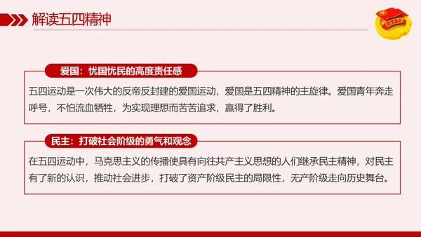 纪念五四运动101周年弘扬五四精神PPT模板