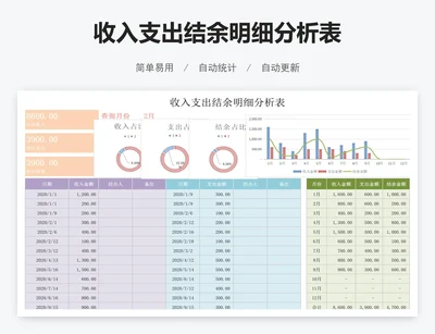 收入支出结余明细分析表
