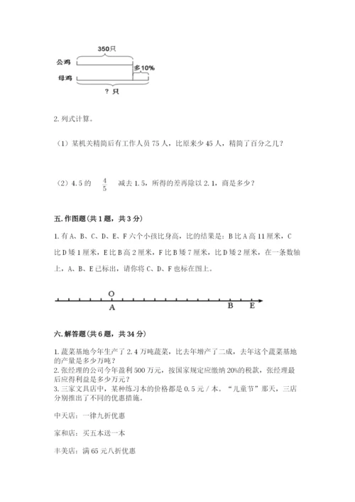 临沂市莒南县六年级下册数学期末测试卷汇编.docx