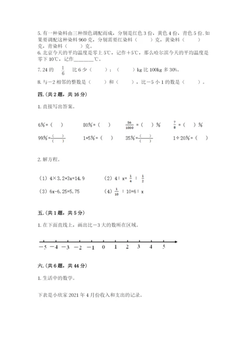 青岛版六年级数学下学期期末测试题附参考答案【典型题】.docx