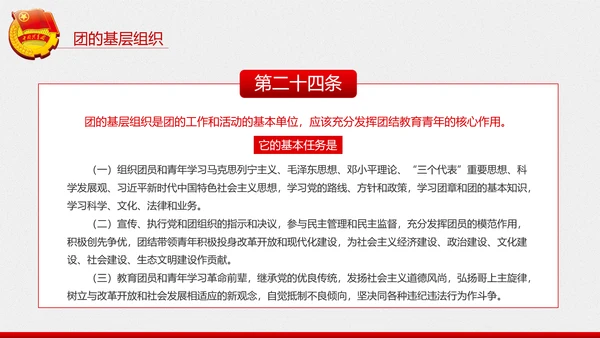 中国共青团章程PPT模板