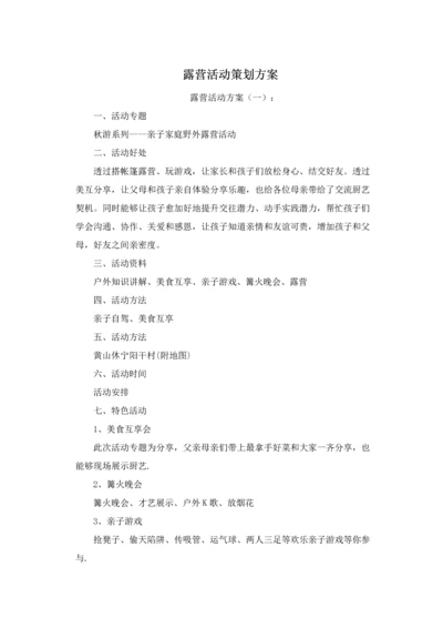 最新露营活动专业策划专项方案十篇.docx