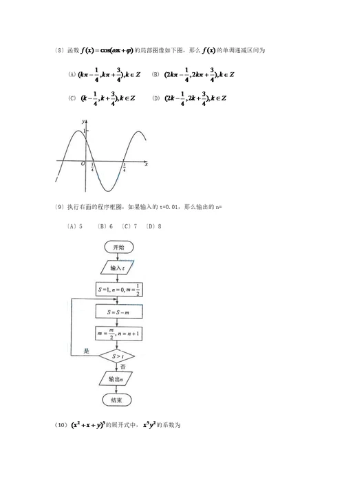 高考数学理科全国一卷及详解答案