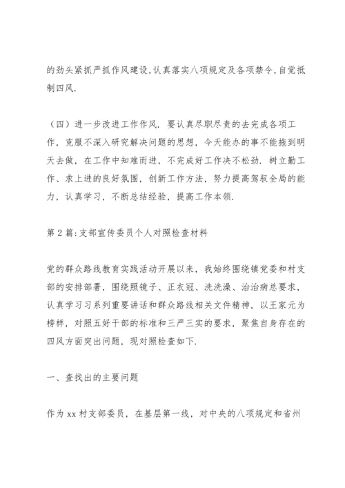 支部宣传委员个人对照检查材料五篇.docx