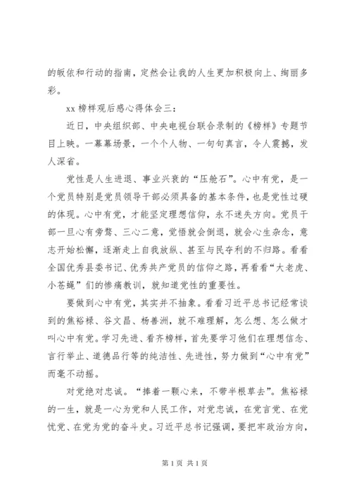XX榜样观后感心得体会.docx