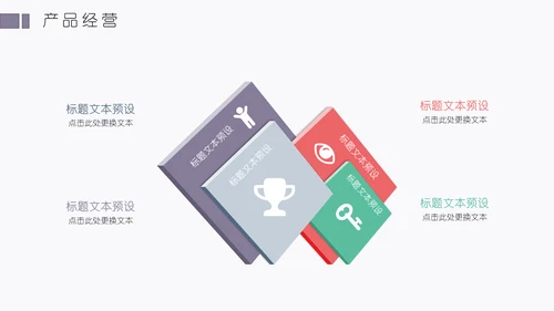 四色花简洁创业计划通用PPT模板