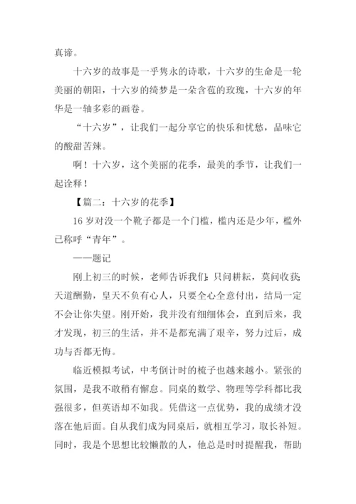 十六岁的花季作文记叙文.docx