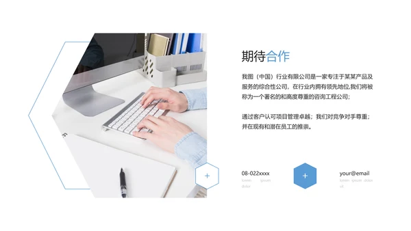 简洁几何企业宣传公司简介商务PPT模板