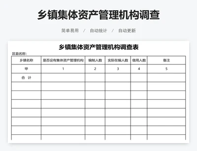 乡镇集体资产管理机构调查