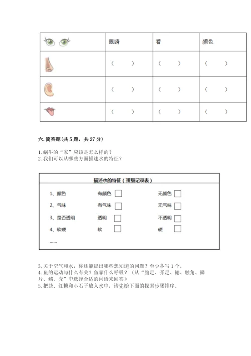 教科版一年级下册科学期末测试卷a4版.docx