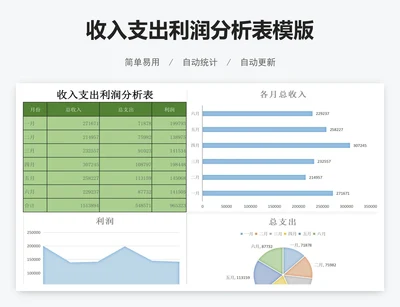 收入支出利润分析表模版