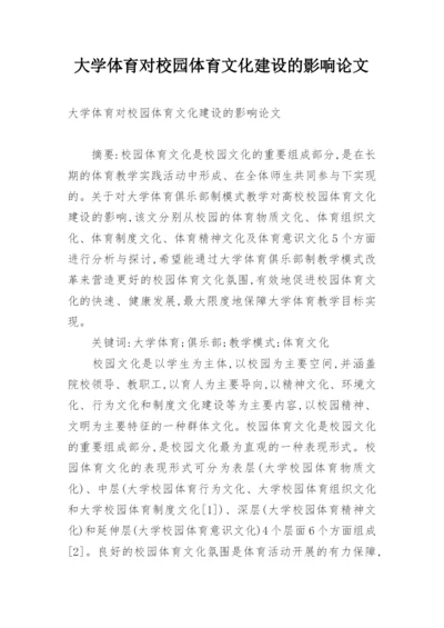 大学体育对校园体育文化建设的影响论文.docx