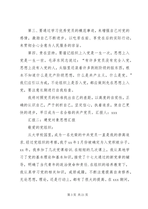 建党对象思想汇报[5篇材料].docx