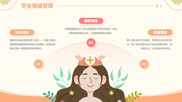 插画风心理健康情绪管理主题班会PPT模板