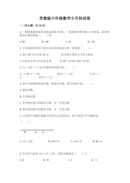 苏教版六年级数学小升初试卷附完整答案（全国通用）.docx