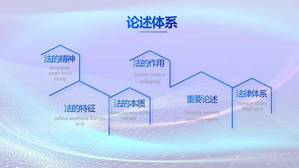 蓝色大气法治讲座工作总结动态PPT模板