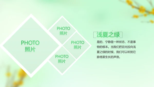 绿色清新春季旅游纪念册动态PPT模板