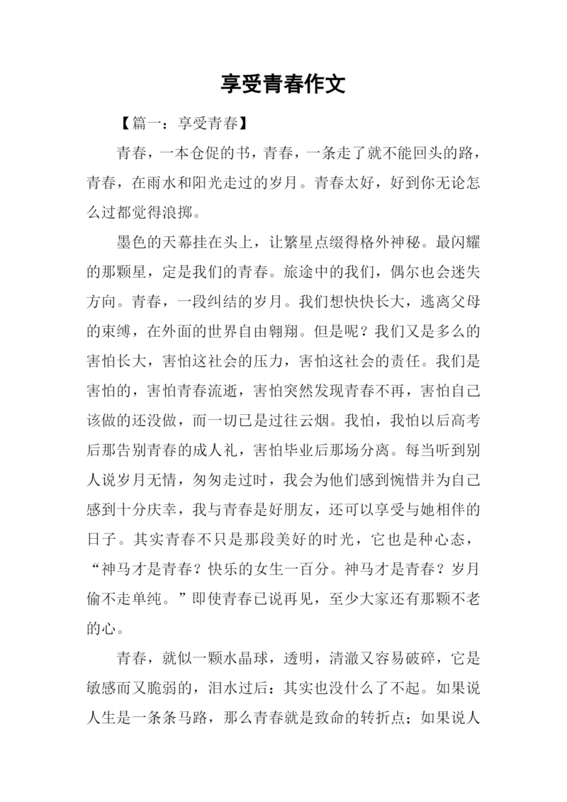 享受青春作文.docx