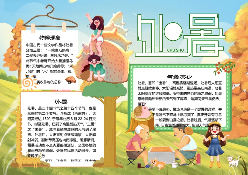 二十四节气处暑word小报