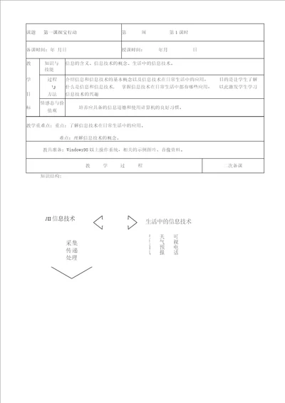 龙教版第一册信息技术计算机教案