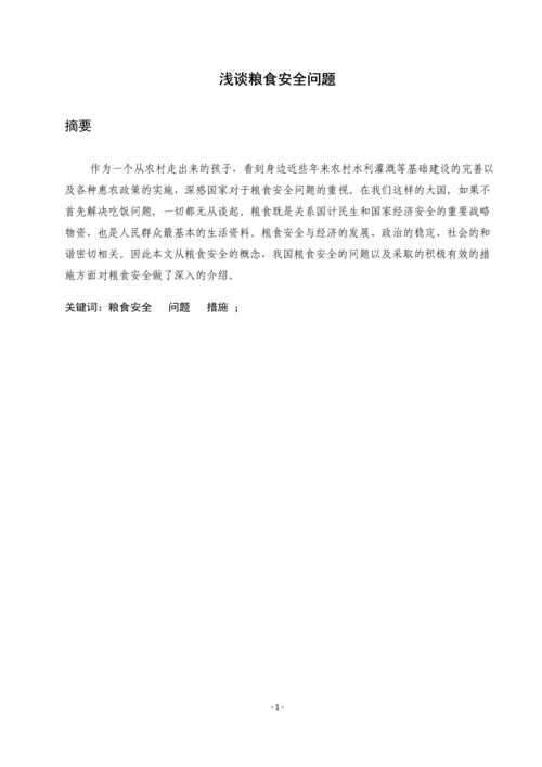 粮食安全问题(中国特色社会主义论文).docx