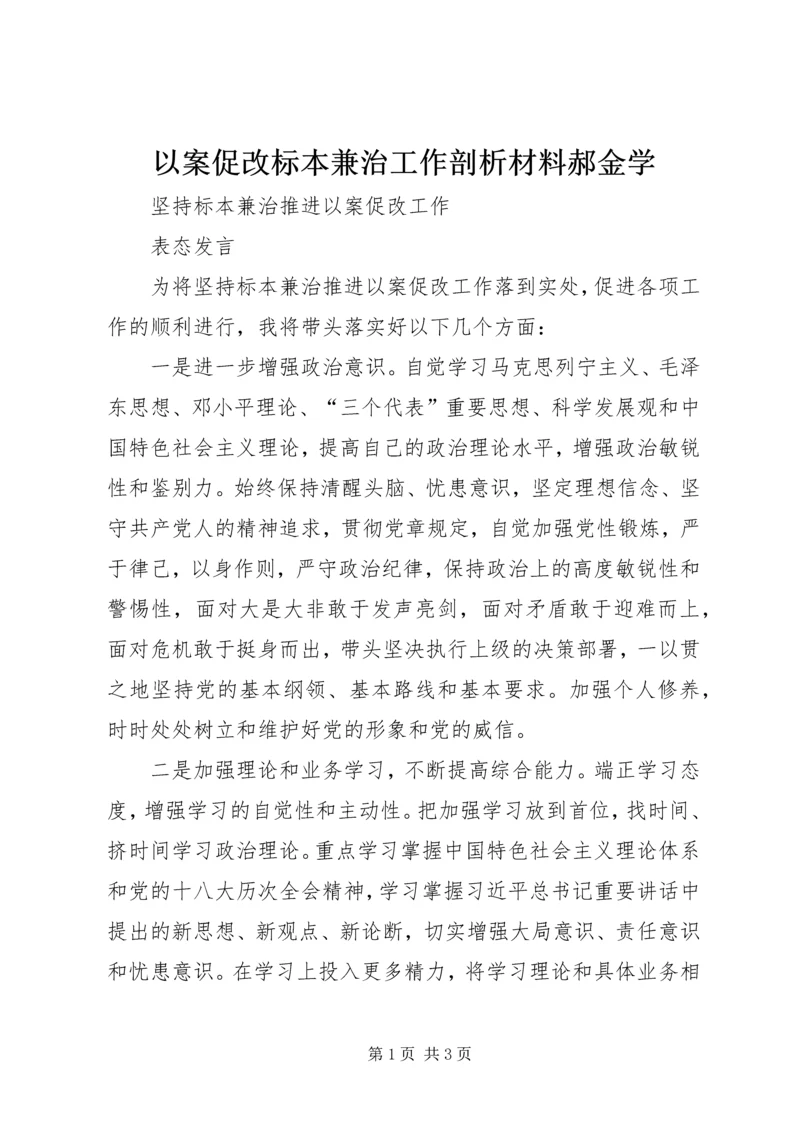 以案促改标本兼治工作剖析材料郝金学.docx