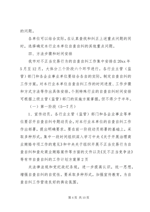 市自查自纠的工作计划方案.docx