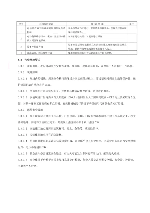 电动葫芦安装综合项目施工基本工艺统一标准.docx