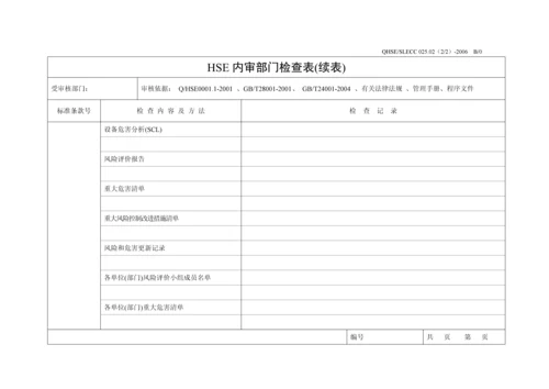 内审检查表-项目管理部.docx