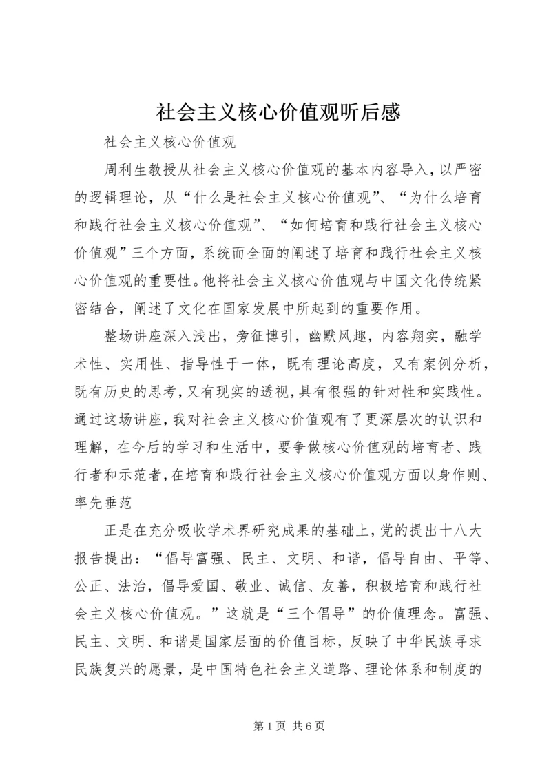 社会主义核心价值观听后感.docx