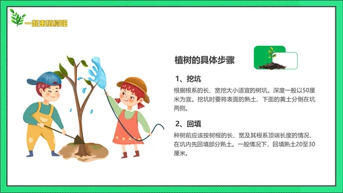 中国植树节主题班会通用PPT模板