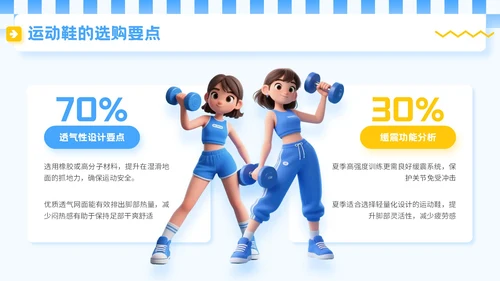 蓝色3D立体风夏季运动健身技巧