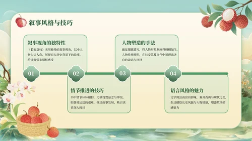 绿色国风《长安的荔枝》读书分享PPT模板