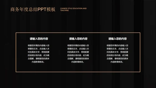 黑色商务风年度总结PPT模板