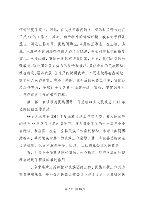 乡镇政府民族团结工作总结.docx