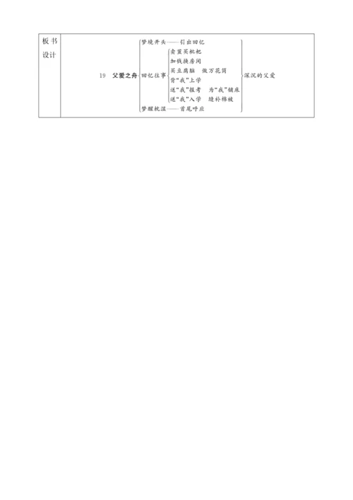 19 父爱之舟  第二课时教学设计