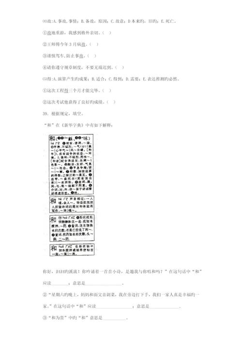 2023年小升初语文知识专项训练基础知识一查字典.docx