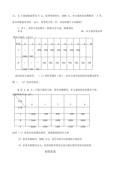 运输项目经济效果评价方法