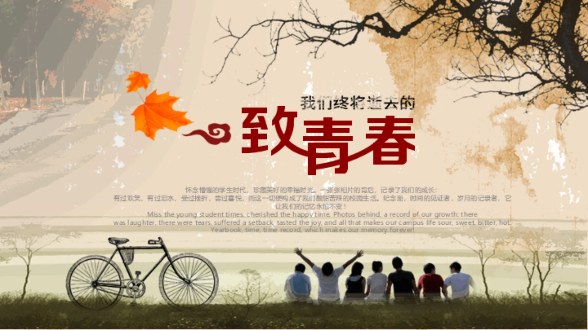 同学时代怀旧电子相册致青春通用PPT模板