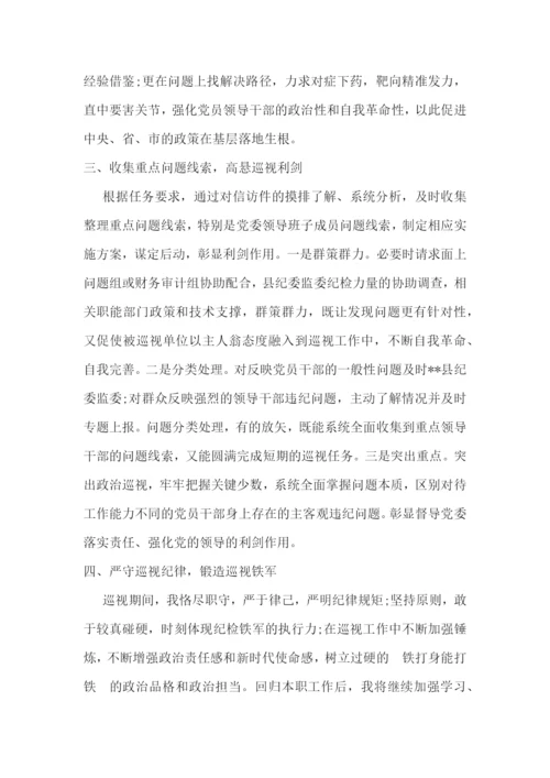 抽调参加巡察工作心得体会汇报发言5篇.docx