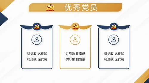 蓝色大气党支部党建年终工作总结述职报告PPT