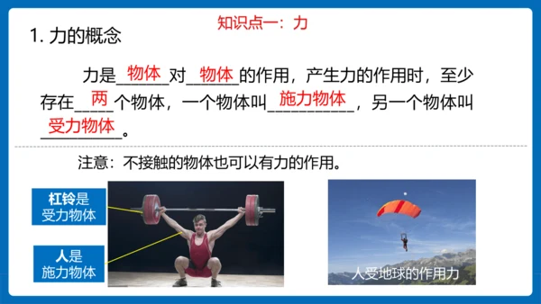 人教版 初中物理 八年级下册 第七章 力 7.1力（习题课） 课件(19页ppt）