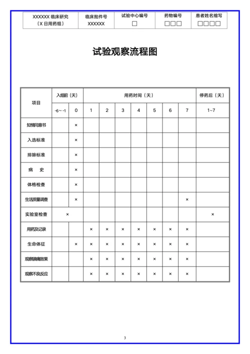 详细版临床研究病例报告表