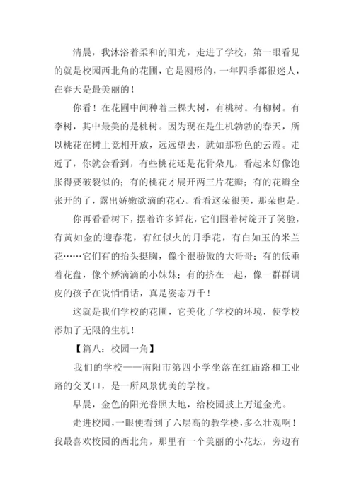 校园一角作文400字大全.docx