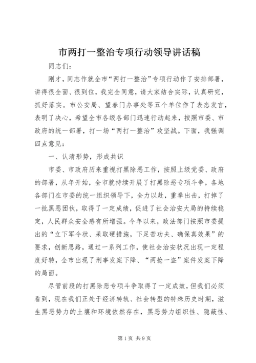 市两打一整治专项行动领导讲话稿.docx